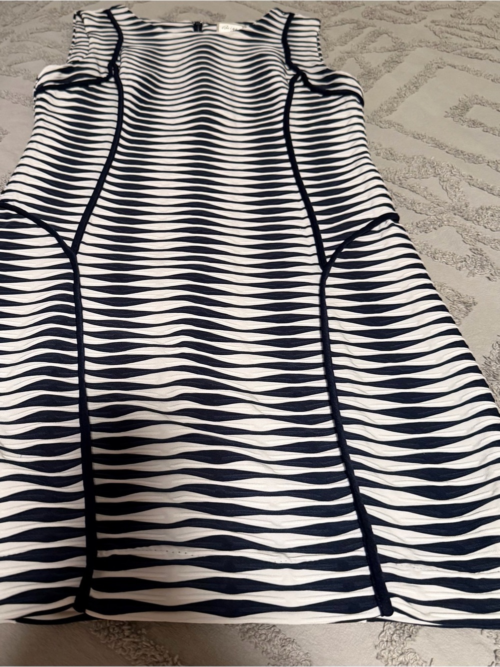 ECI Striped Sleeveless Dress in Navy and White